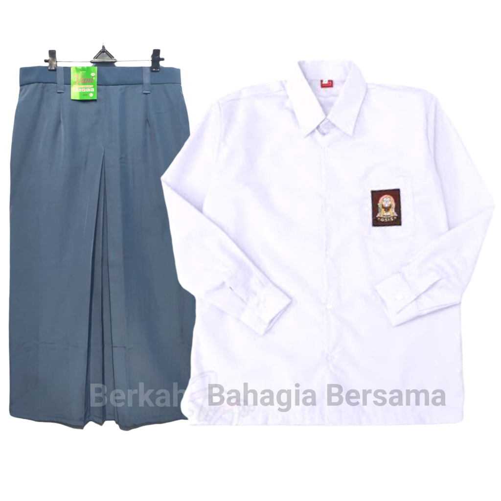 Setelan Seragam Sekolah SMA/SMK/MA Baju Kemeja Lengan Panjang Dan Rok Panjang Wanita