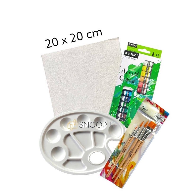 

KODE X38S Paket Melukis Lengkap Set 4 in 1 Set Kanvas 2x2 Kuas Palet dan Cat Acrylic Set SHSNP