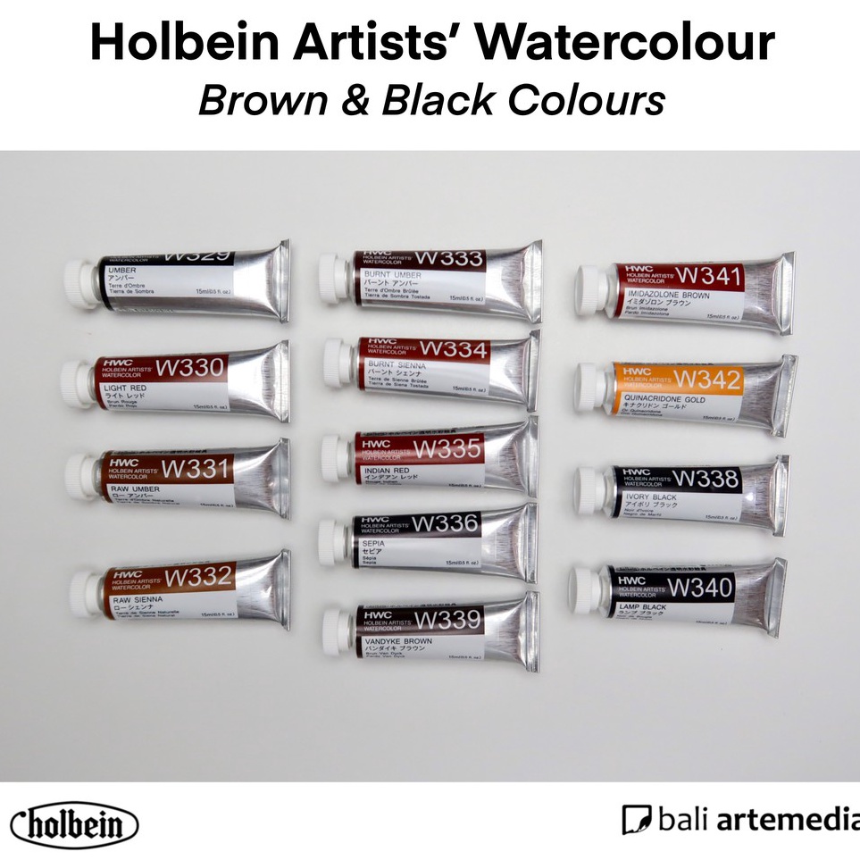 

Holbein Artists BROWN BLACK Watercolour Paint 5ml 15ml f B7G7