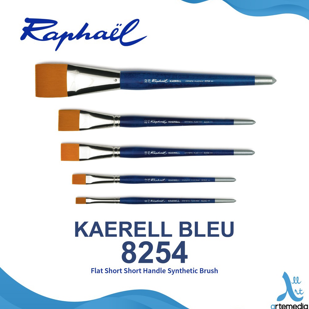 

KODE J85Q Raphael 8254 Flat Kaerell Bleu Synthetic Brush Short Handle
