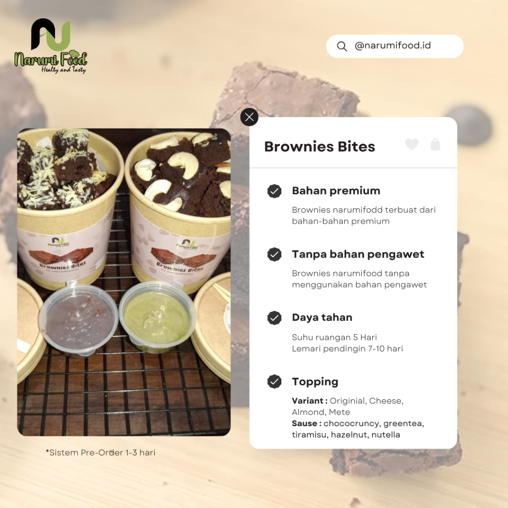 

Brownies Bites By Narumifood Aneka Topping