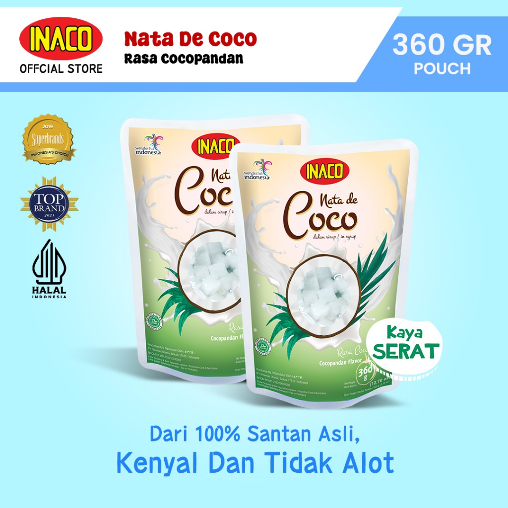 

INACO Nata De Coco Cocopandan Pouch 360gr - Twinpack