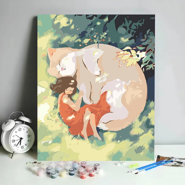 

KODE Y17L HARU 3x4cm Paint by Number Kit Canvas DIY Floral Scenery Kanvas Lukis Set Menggambar Melukis