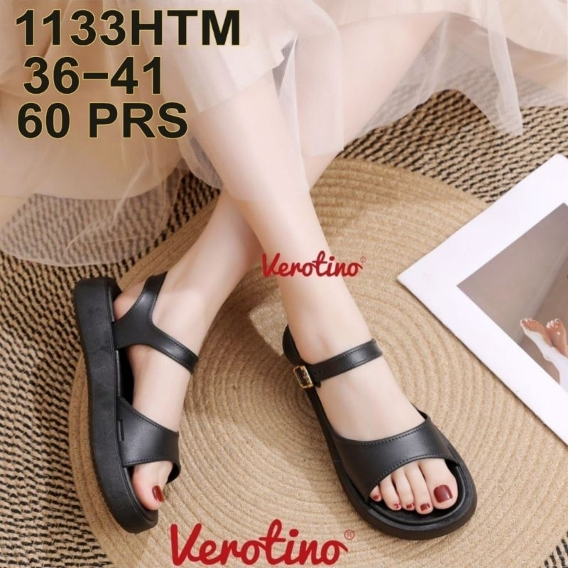 Verotino-1133Hitam || Sandal Sendal Wanita Jelly Import Ban Dua Model Sandal Gunung Terbaru Kekinian