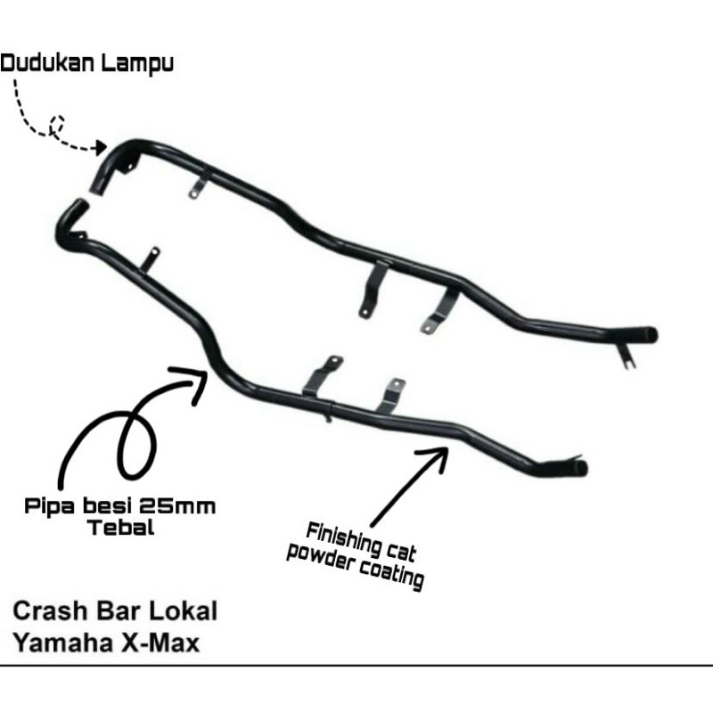 Crashbar Yamaha Xmax 2023 connected Crashbar Xmax New connected Crashbar Xmax 250cc 2023 new xmax an