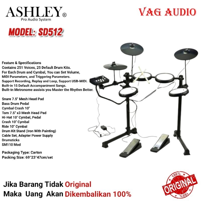 DRUM ELEKTRIK ASHLEY SD512
