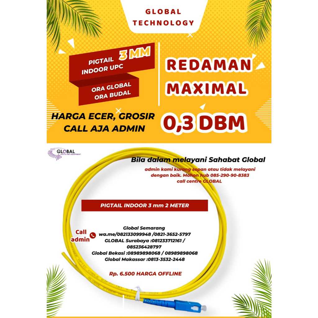 PIGTAIL INDOOR UPC 2M by GLOBAL CATV