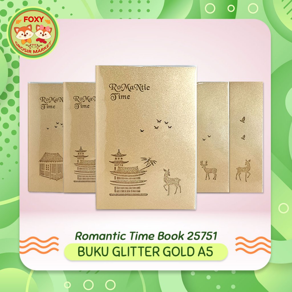 

Romantic Time Book A5 25751 / Buku Glitter Gold Romantic Time Ukuran A5