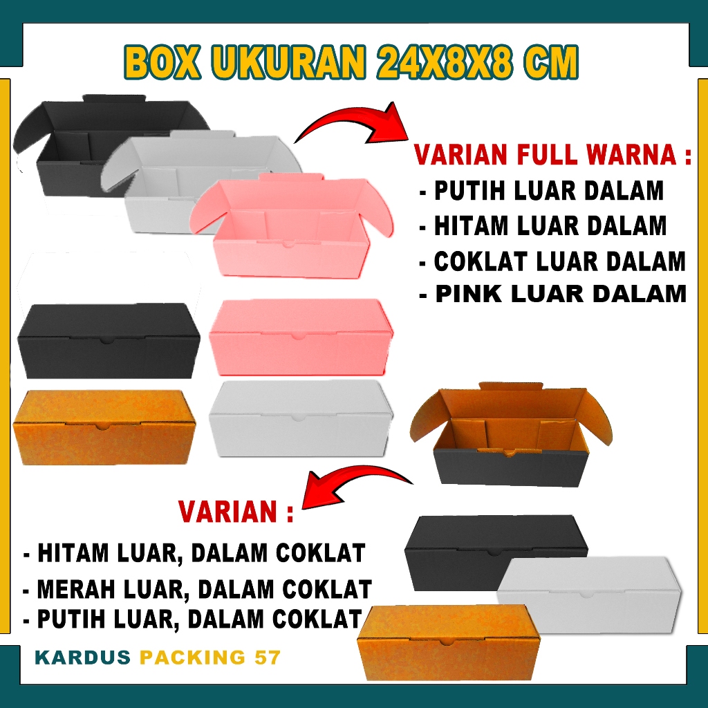 

Box 24x8x8 Cm / Lipat Depan / Kardus Polos