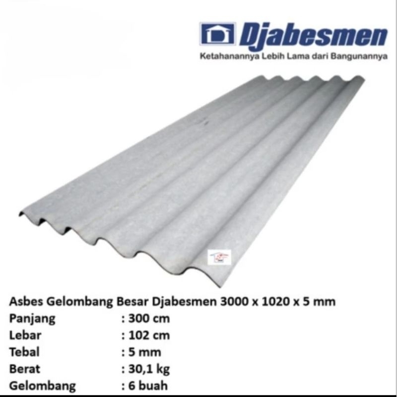 asbes 3m gelombang besar