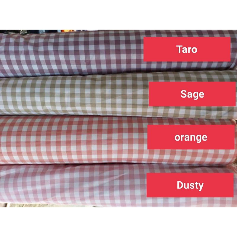 Kain Katun Kotak kecil, kotak besar, harga setengah meter, gamis kotak kotak, outher, kombinasi, kem