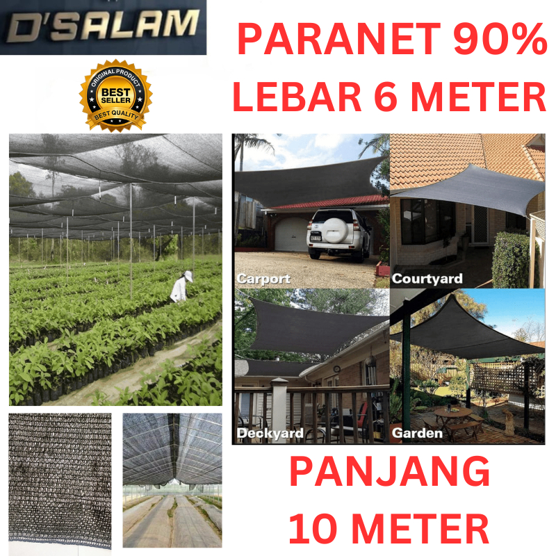 PARANET 90% import Panjang 10 meter x Lebar 6 meter Jaring paranet