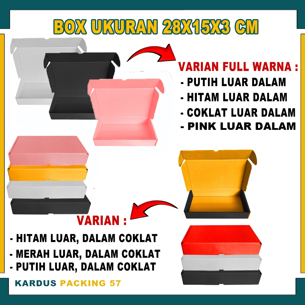 

Box 28X15X3 LS / Box Lipat Samping / Box Sarung / Box Jersey