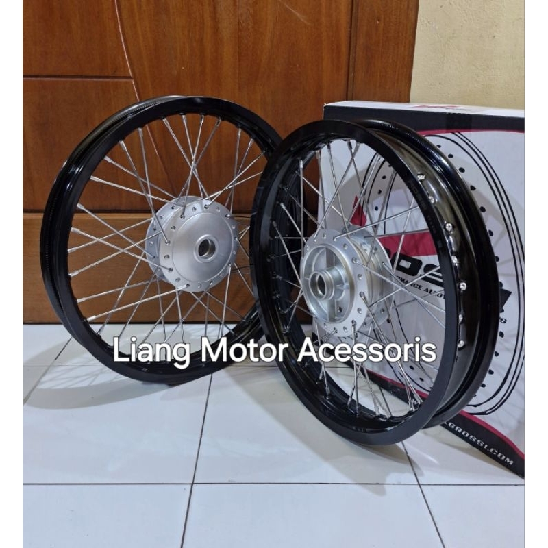 Sepaket Velg VRossi Ring 18 Depan Ring 17 Belakang Tromol Set Jari2 - Honda Win / Win 100 / Win Semi
