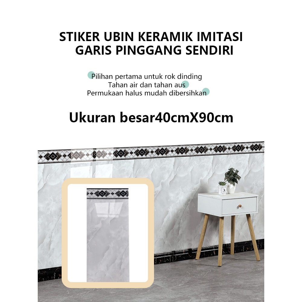 Wallpaper Dinding Vinyl Marmer 40 x 90 cm - Cocok untuk Lantai dan Lemari Cabinet/Lantai Vinyl Marbe