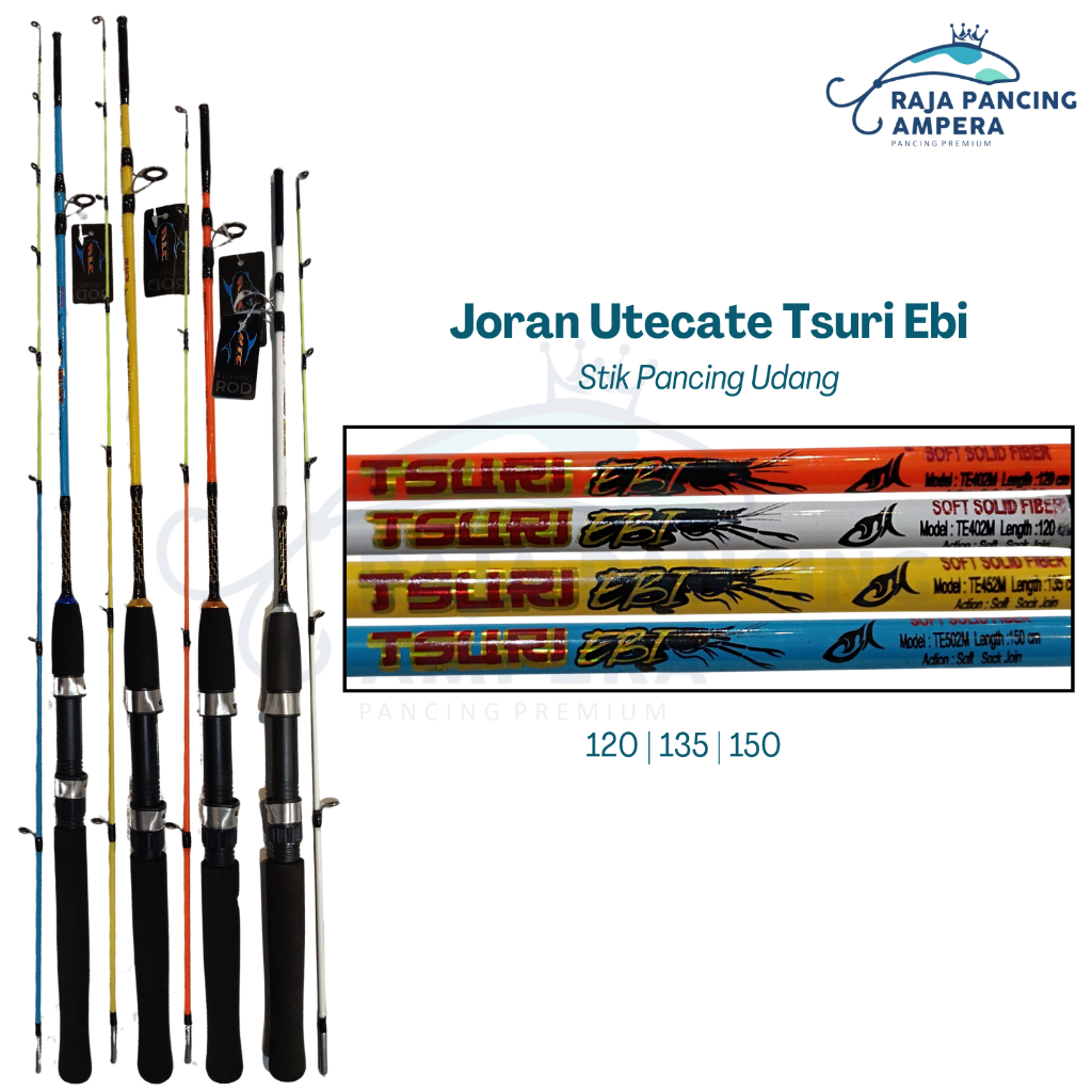 Stik Pancing Udang Utecate Tsuri Ebi | Joran Spinning Lentur Murah Gagang Full Busa Eva
