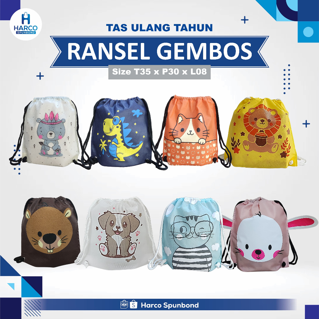 

Tas Spunbond Ulang Tahun Ransel | Goodie Bag Ransel Ultah | Tas Ransel Souvenir Birthday | Tas Ulang Tahun Cetak Nama/Tulisan Uk. 35x30x08