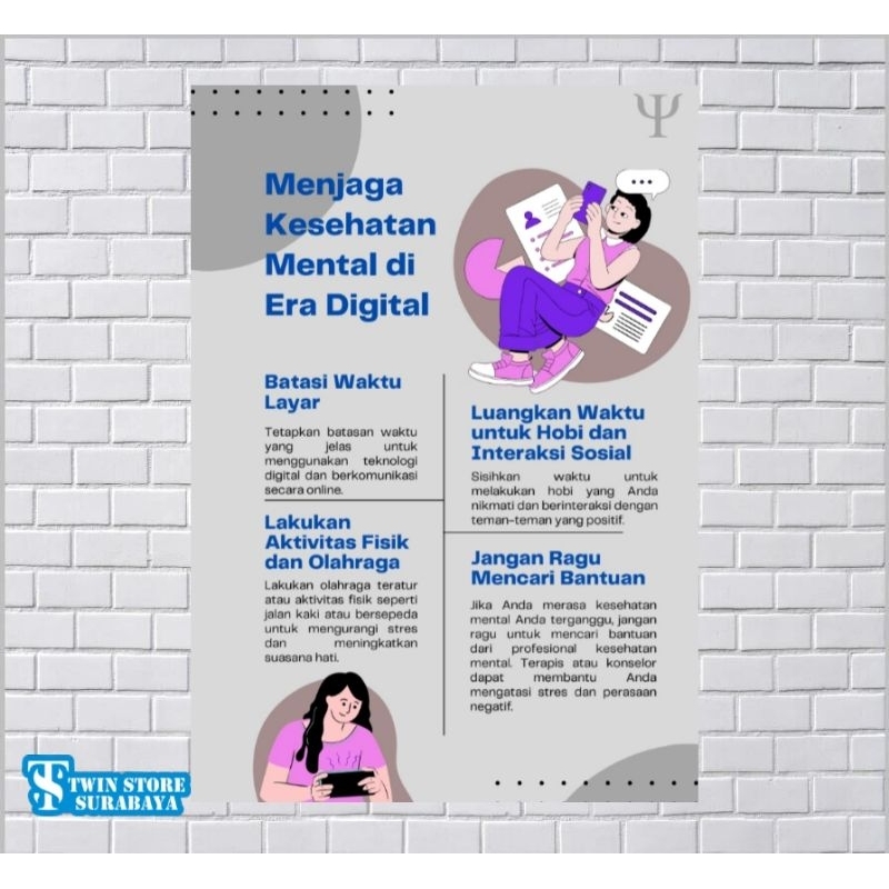 

Poster Kesehatan Tentang Menjaga Kesehatan Mental di Era Digital