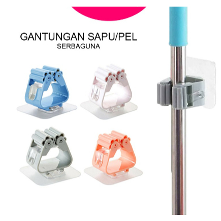 Alat Gantungan Tempel Sapu Pel Tanpa Paku Hook Dinding Keramik hook pel