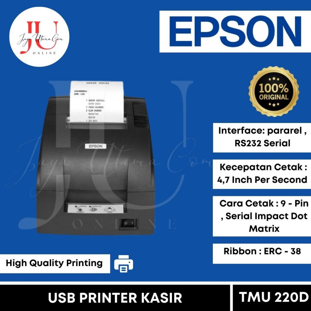 Epson TM-U220D / TM-U220B / TM-U220A Printer Kasir – Dot Matrix POS – Original