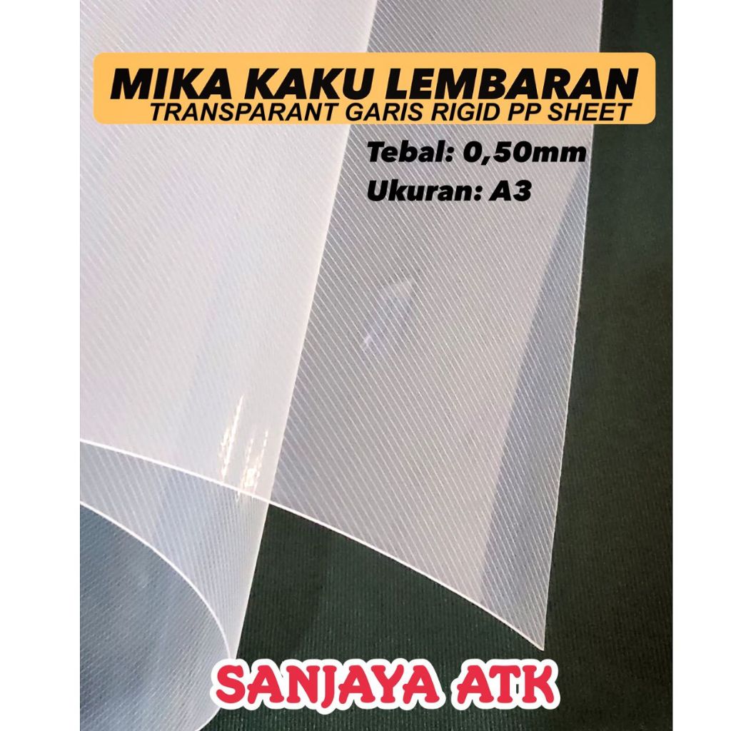 

PLASTIK KAKU PP GARIS BERGELOMBANG BENING TEBAL 0.50MM UKURAN A3