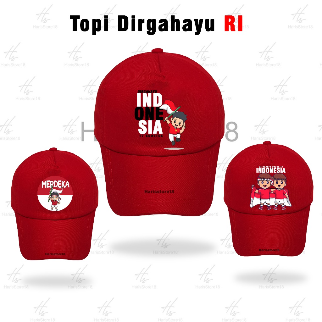 Topi anak Sablon HUT RI / Topi Custom / Topi Anak HUT RI
