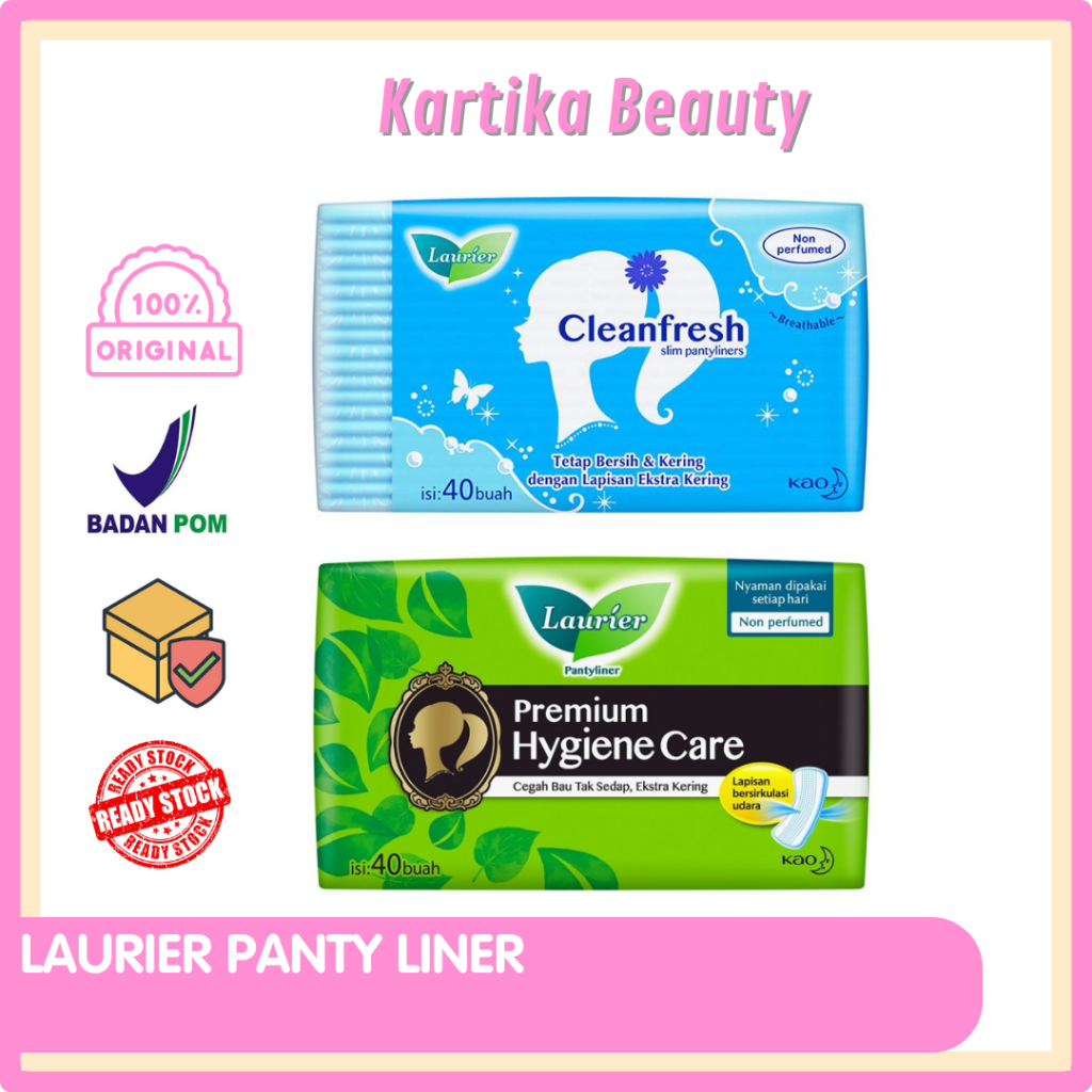 LAURIER PANTY LINER PENTILINER ISI 20 BIRU CLEAN FRESH  / PENTI LINER ISI 20 HIJAU PREMIUM HYGIENE C