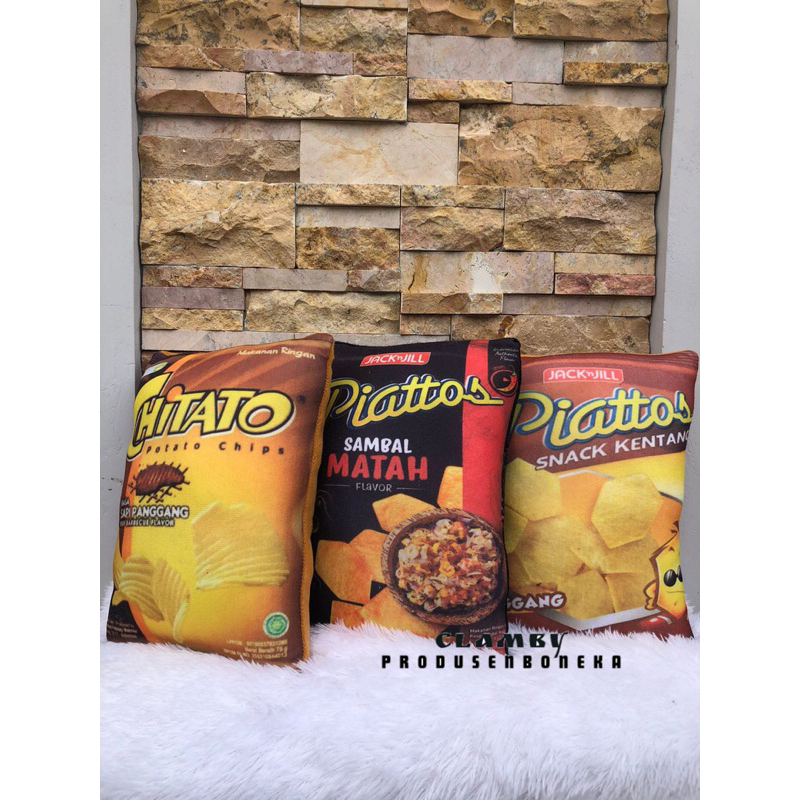 Bantal Snack Makanan Minuman Motif Custom | Bantal Sofa