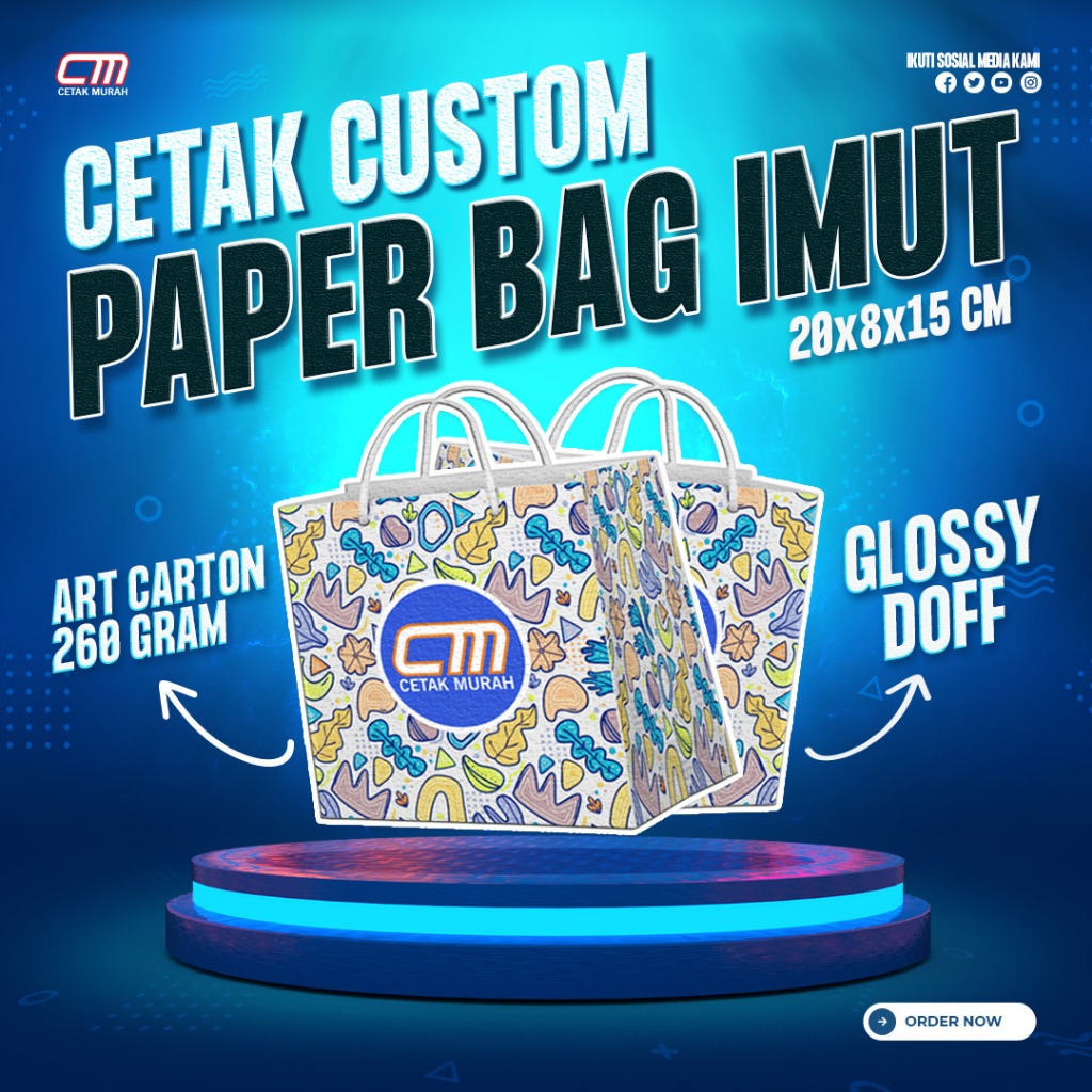

Paperbag custom ukuran 20 x 15 x 8 cm