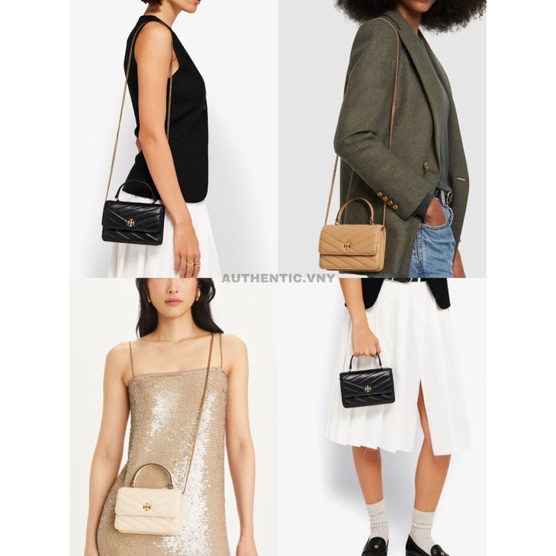 TB KIRA CHEVRON MINI TOP HANDLE CHAIN WALLET