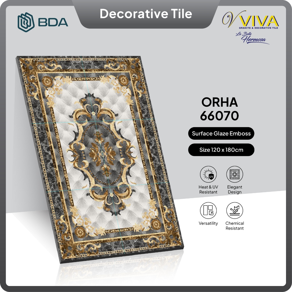 BDA Granite Tile 120x180 Keramik Granit Pola Dekorasi Interior Mewah 66070