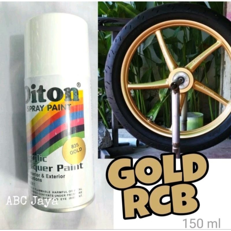 Pilok Pylox Cat Semprot Diton Gold 835 Solid Mengkilap emas rcb Mas sepeda motor mobil 150ml