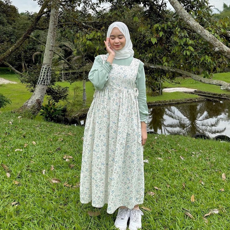 KODE J63L OVERALL MOTIF BUNGA  OVERALL HIMARI DRESS  CAMELIA MIDI DRESS  OVERAL JUMBO