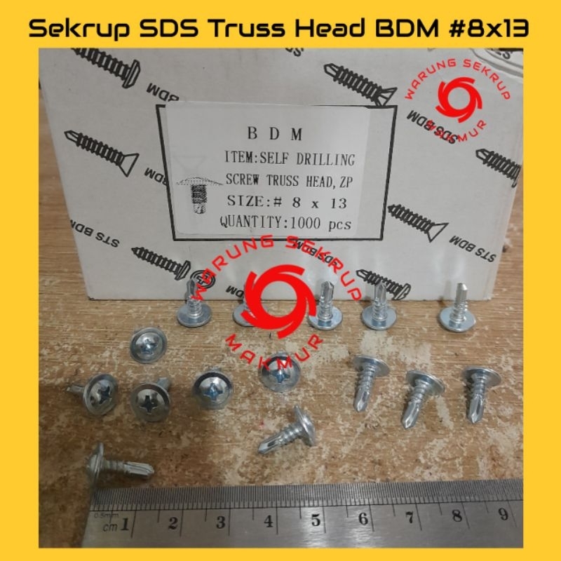 (50 pcs) Sekrup Roofing Truss Head SDS 8x13 mm / Skrup Truss Head 1.3CM