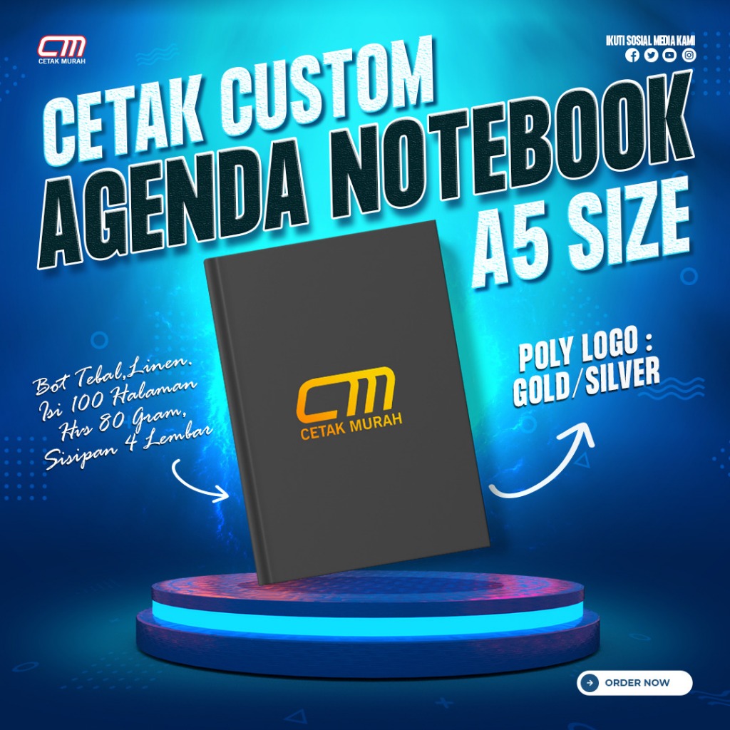

Buku Agenda PLN Perusahaan Hard cover custom/Finishing Pooly Gold/Silver/Catatan kerjaan harian/sisipan kalender