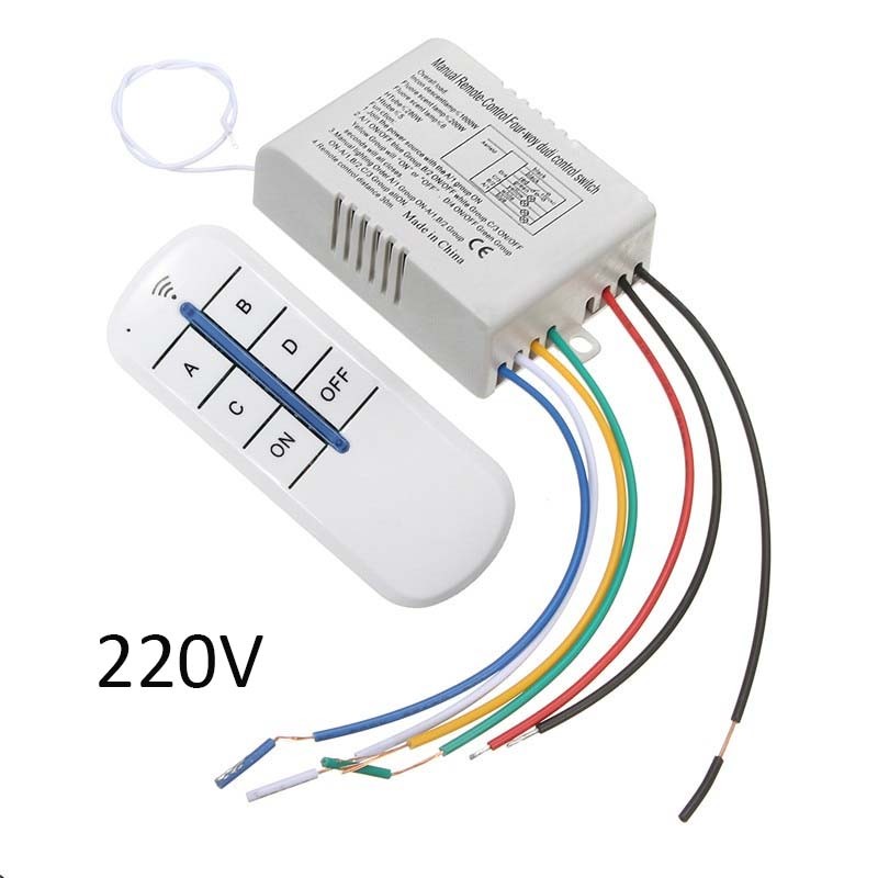 220V Saklar Remote 4 Channel Remote Switch On Off Remote Control Switch