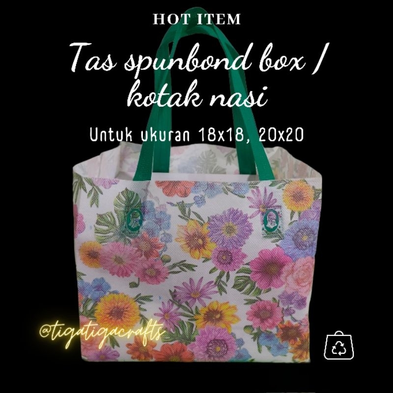 

RB PRINTING LUSINAN tas spunbond kotak nasi 22x22 20x20 18x18 tas kotak nasi tasyakuran tas box nasi