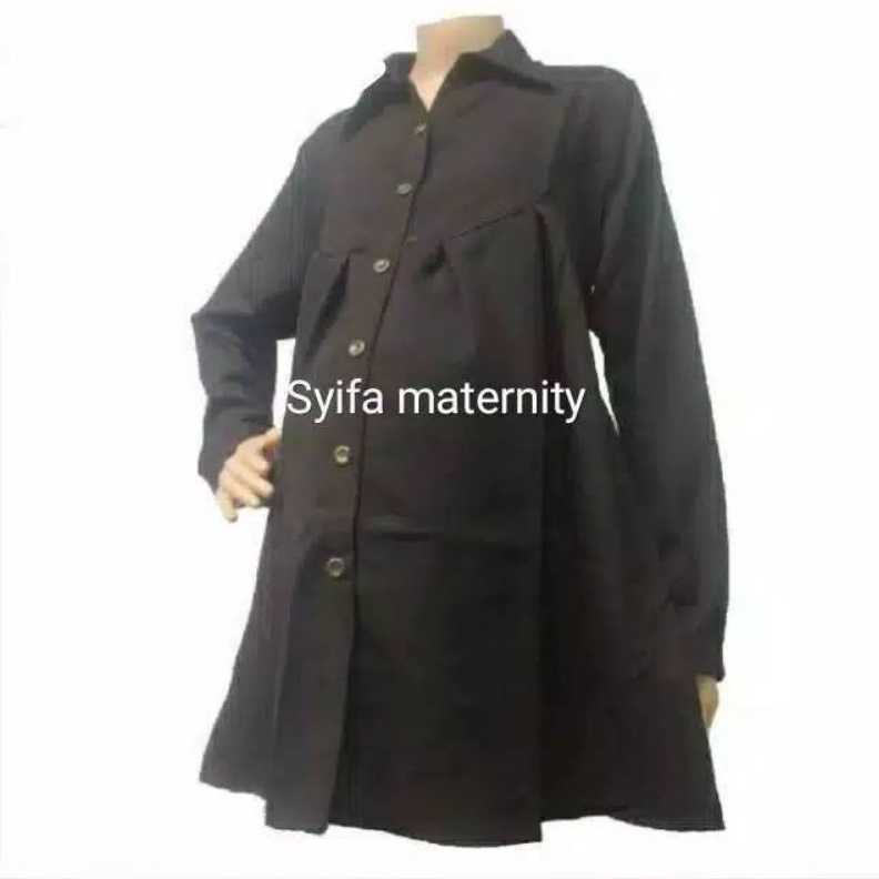 KODE D16N AT17 Baju Hamil Kemeja Hamil Kerja Polos Lengan Panjang  Lengan Pendek  Syifa Maternity