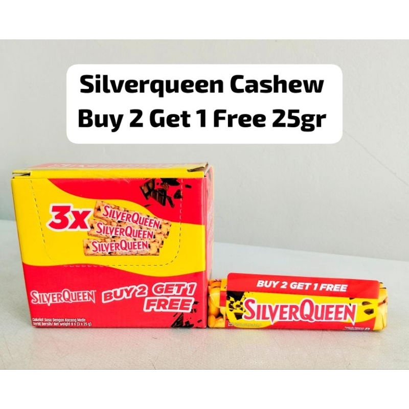 

Silverqueen Cashew Buy 2 Get 1 Free 25gr