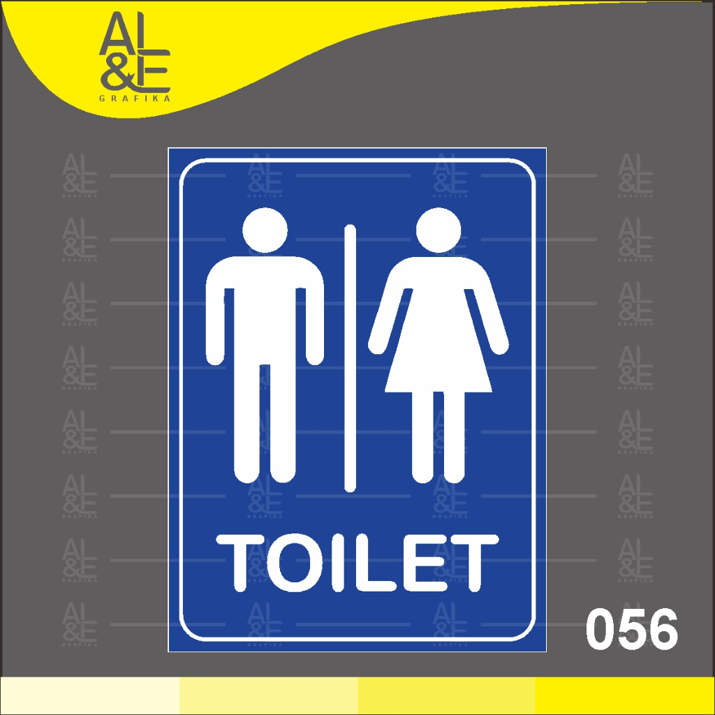 

056 - Stiker Toilet Pria dan Wanita, Sticker Vinyl, Premium, Tahan Air dan Panas