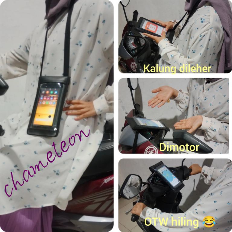 KODE F68I Tas Hp Gantung dileher HANGING WALLET dan juga bisa untuk HOLDER HP dimotor bahan kulit si