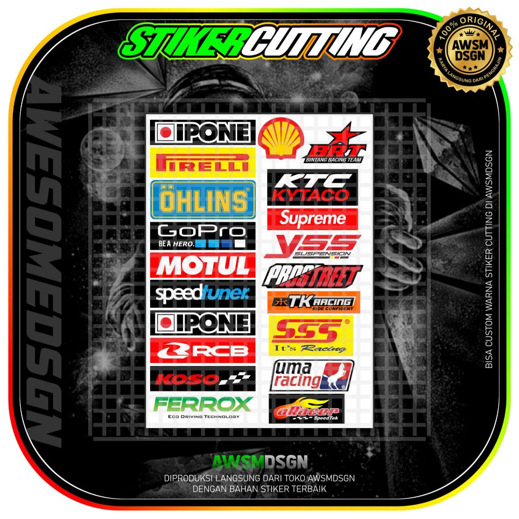 STIKER MOTOR KEREN SATU SET DAPAT BANYAK