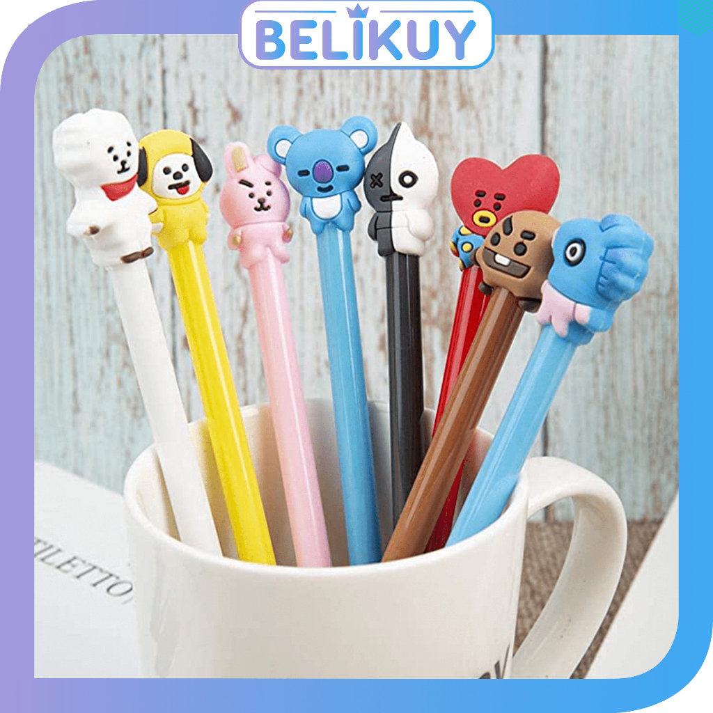 

Belikuy COD Pena Bangtan Boys ARMY KPOP Cartoon Black Ink Gel Pen Import Murah U141