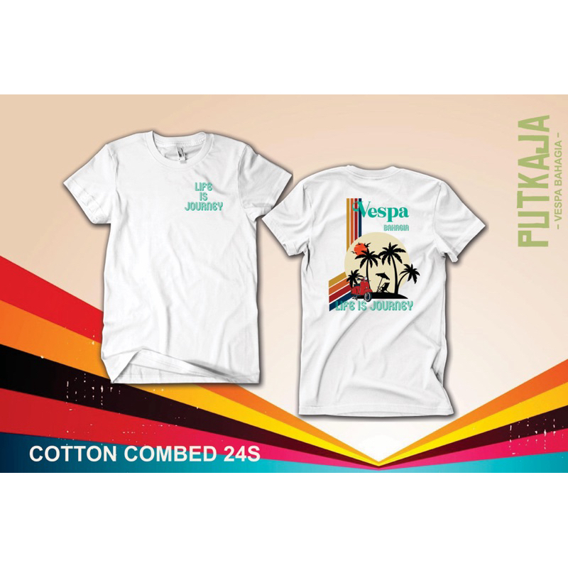 Kaos Pria Vespa santai bahan halus cotton combed 24s