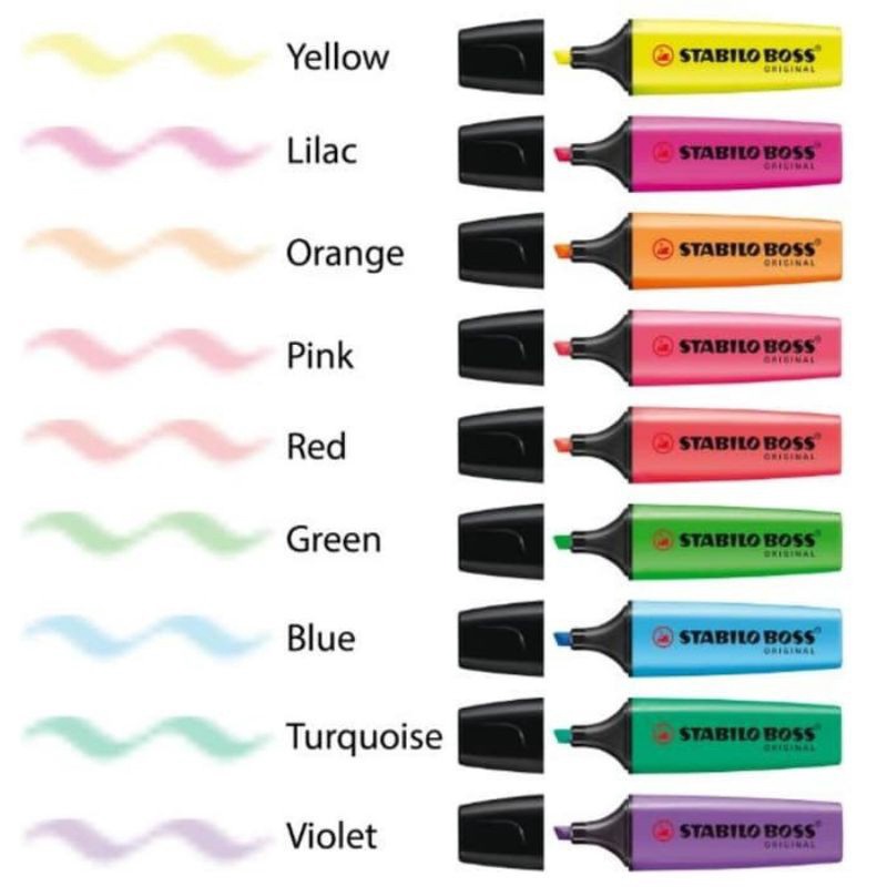 

PAKET HEMAT Stabilo Boss Original Textliner Highlighter Warna Neon Harga Satuan