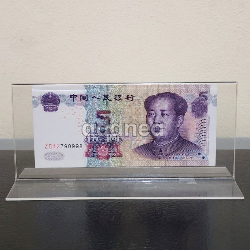 Pajangan Hiasan Akrilik Display Uang China 5 Yuan