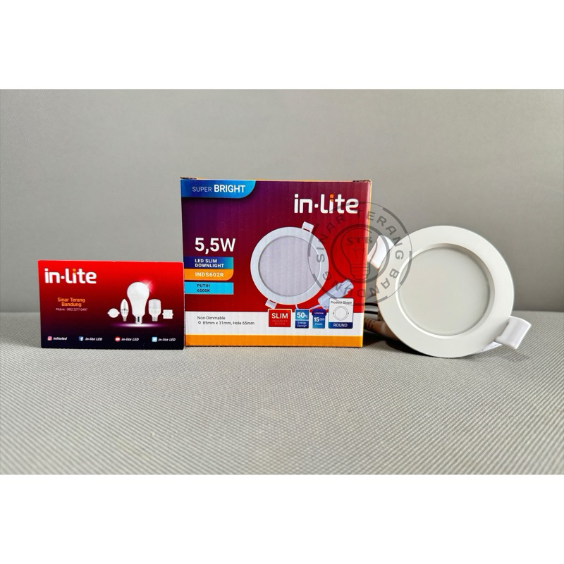 LAMPU LED PLAFON INLITE SLIM DOWNLIGHT 5,5W 5,5 WATT - INDS602R