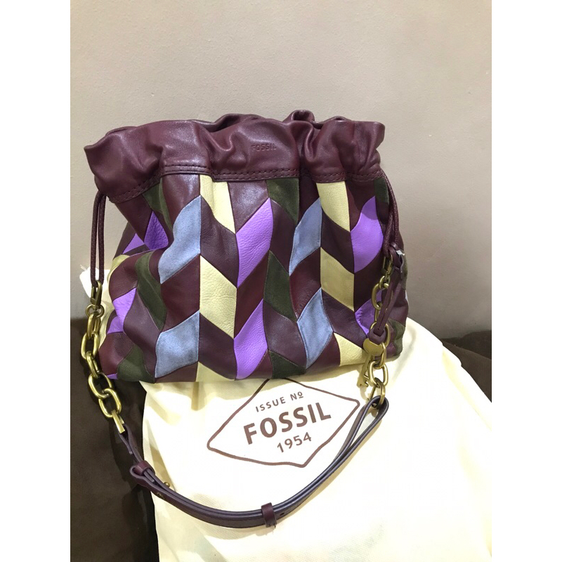 Tas Shoulder Kulit Fo PatcWo Gigi Burgundy Preloved