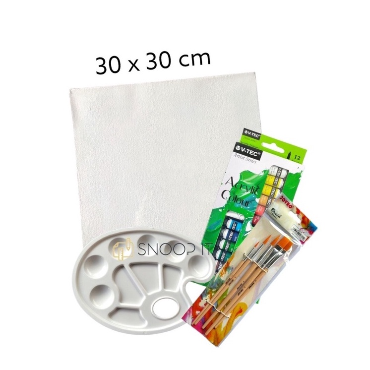 

Paket Melukis Lengkap Set 4 in 1 Set Kanvas 3x3 Kuas Palet dan Cat Acrylic Set SHSNP y J2Y6