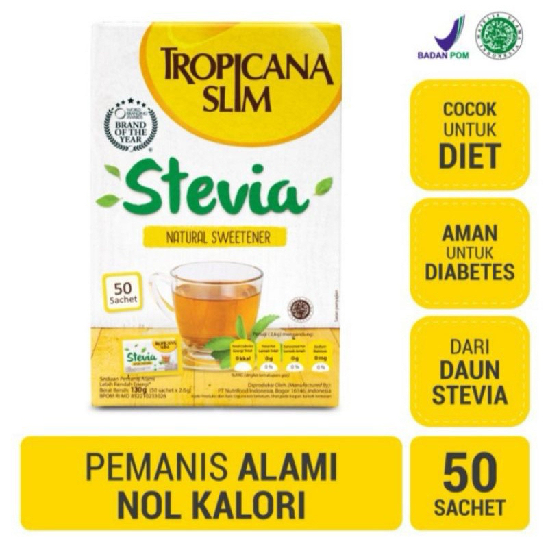 

Tropicana Slim Gula Stevia (50 Sachet).